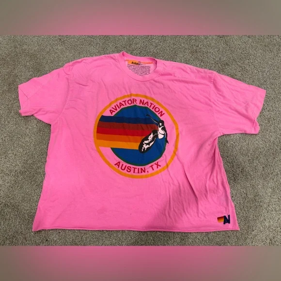 Aviator Nation Pink Short Sleeve Tee - Picture 1 of 1
